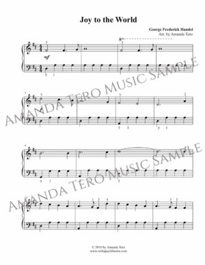 Joy to the World – late beginner Christmas piano sheet music solo