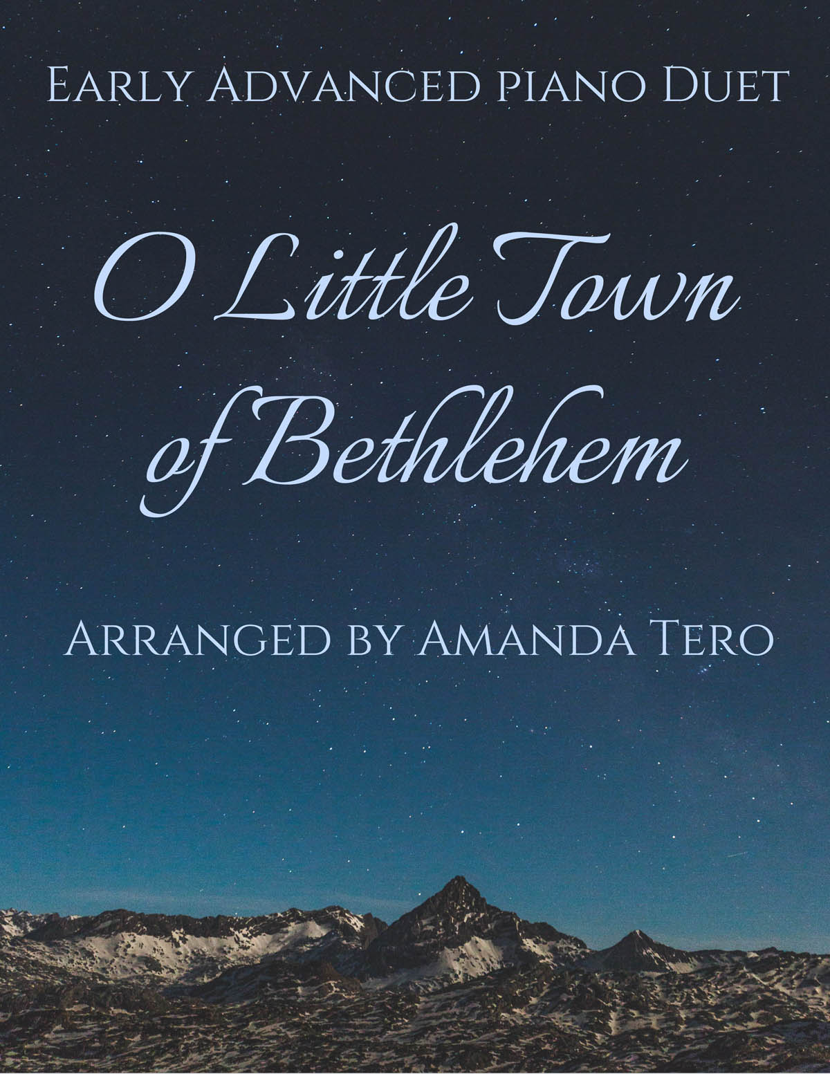 O Little Town of Bethlehem – early advanced Christmas piano duet sheet music