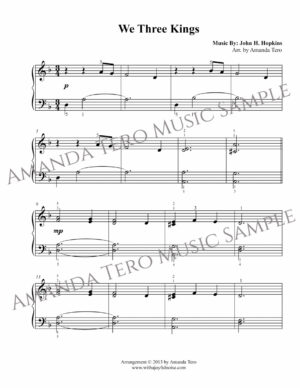 We Three Kings – late beginner/elementary Christmas piano sheet music solo