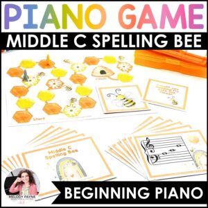Middle C Spelling Bee Note Reading Game for Beginning Piano Lessons