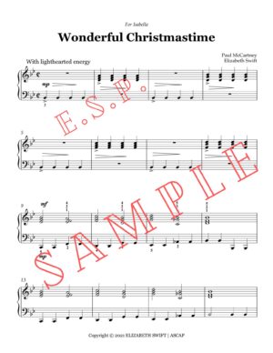 Wonderful Christmastime Christmas Sheet Music for Early Intermediate Piano