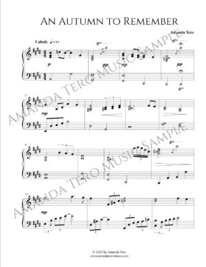 An Autumn to Remember – original late intermediate jazz piano sheet music solo