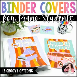 12 Piano Binder Covers: Retro Groovy Design