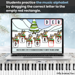 Christmas Music Alphabet BOOM™ Cards: Pre-Staff Activity for Piano Beginners