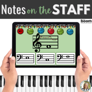 Christmas Notes on the Staff BOOM™ Cards: C Position Note Matching