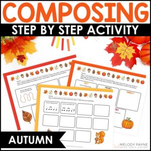 Autumn Composing Guided Music Composition Activity and Worksheets for Piano
