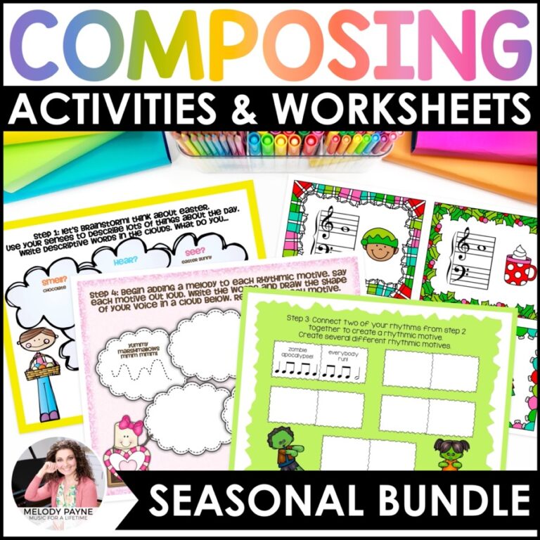 Composing - Guided Music Composition Activities and Worksheets for Piano Lessons & Music Class