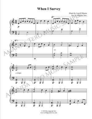 When I Survey early intermediate piano hymn sheet music