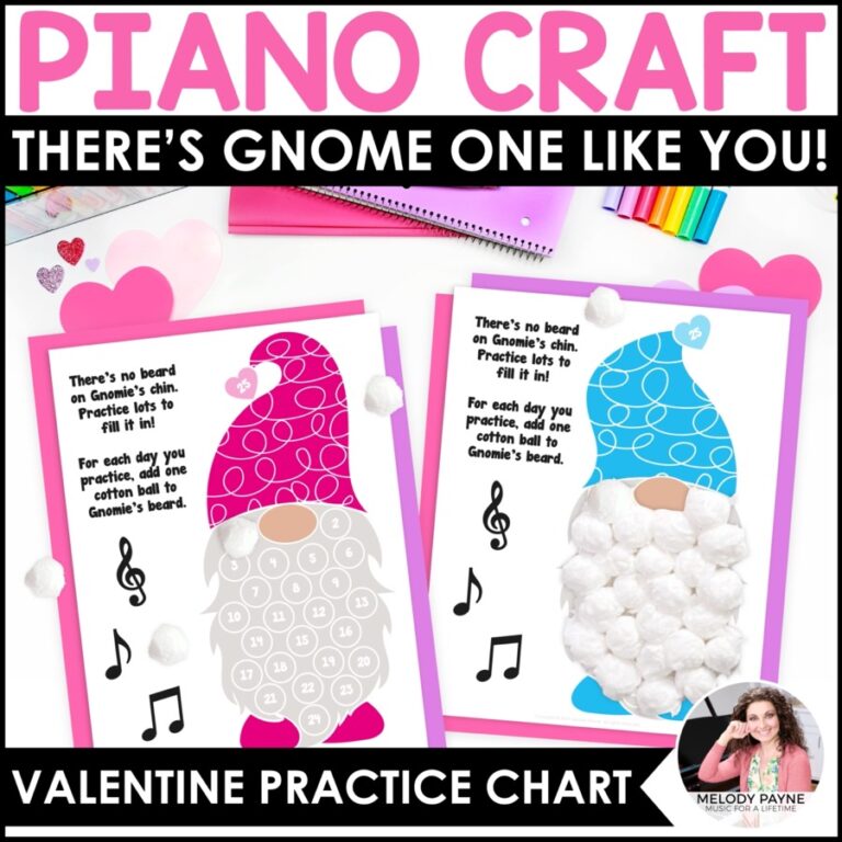 Easy Valentine's Day Piano Practice Craft – There's Gnome One Like You