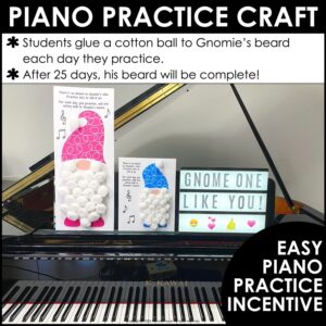 Easy Valentine’s Day Piano Practice Craft – There’s Gnome One Like You Practice Chart