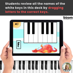 Name the White Piano Keys Game BOOM™ Cards – Dragons