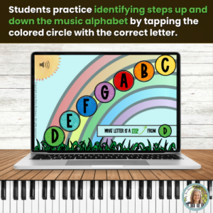 Pre-Staff Musical Alphabet Steps BOOM™ Cards – Rainbows