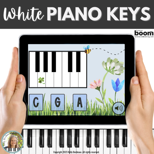 Spring white piano keys BOOM Cards activity