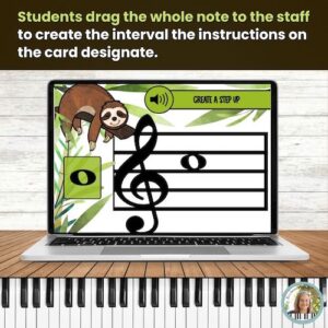 Creating Steps Skips and Repeated Notes BOOM™ Cards – Sloths