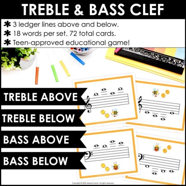 Ledger Lines Note Reading Games for Piano Lessons - Music Spelling Bee