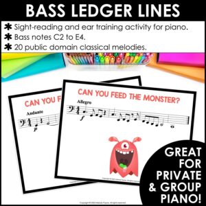 Bass Clef Ledger Lines Game – Feed the Music Monster Sight-Reading & Ear Training
