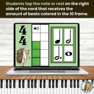 Note and Rest Duration BOOM™ Cards Digital Music Activity with Ten Frames – Hedgehogs
