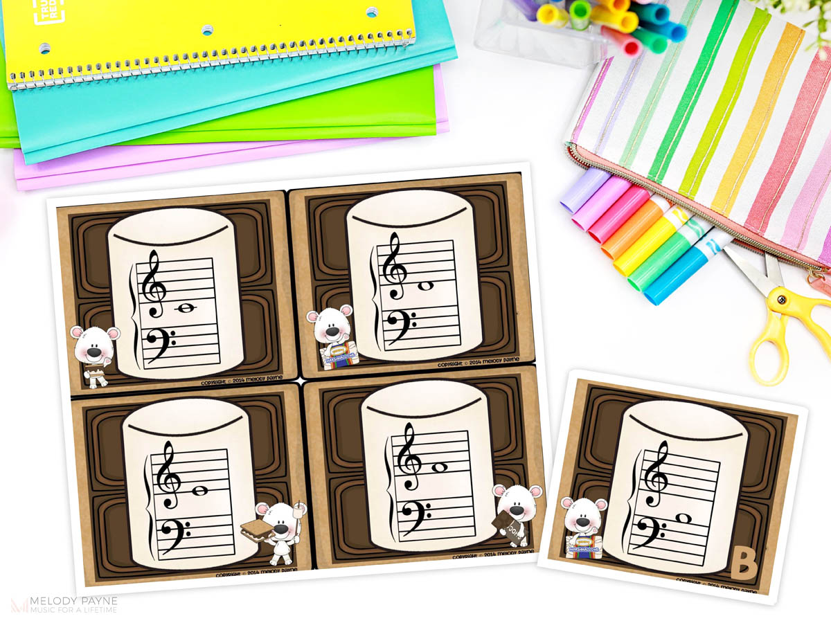 S'mores Flash Cards Activities for First Piano Lessons