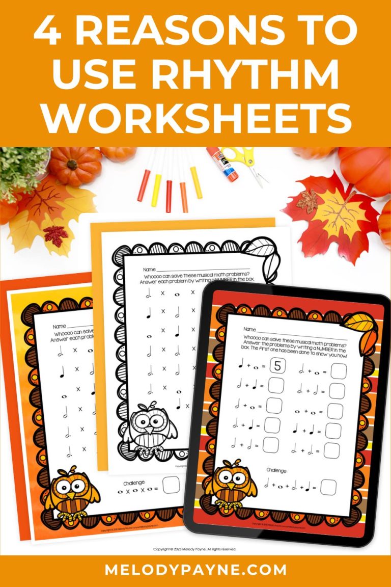 4 Great Reasons to Use Fall Music Math Rhythm Worksheets
