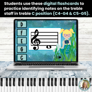 Treble C Position Note Names with Mermaids BOOM™ Cards