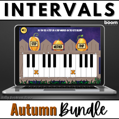 Autumn beginning intervals bundle - 5 decks of pumpkin-themed Boom Cards