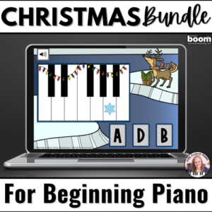 Beginner Piano Christmas BOOM™ Cards BUNDLE – 8 Digital Activities for Piano Lessons