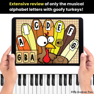 Thanksgiving Music Alphabet BOOM™ Cards – Pre-Staff Activity for Piano Beginners