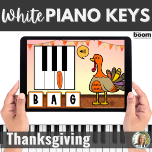 Thanksgiving White Keys BOOM™ Cards Digital Activity – Piano Key Names
