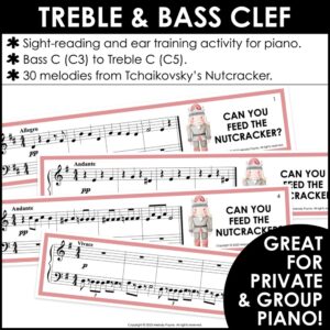 Treble and Bass Clef Sight-Reading Game for Piano Lessons – Feed The Nutcracker