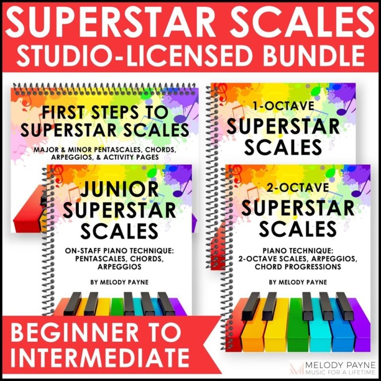 Bundle of Piano Scales Books - Superstar Scales Piano Technique - Scales, Chords, Arpeggios
