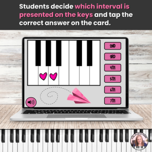 Valentine’s Day Piano Intervals BOOM™ Cards – Intervals of 2nds-7ths on the Keys