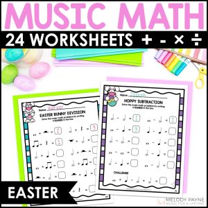Easter Music Math Rhythm Worksheets – Notes & Rests Music Theory Practice