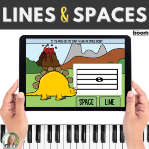 Lines and Spaces on the Music Staff Digital BOOM™ Cards Activity for Beginning Piano