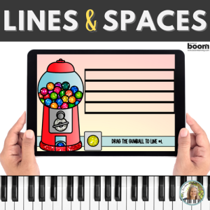 Music Staff Lines and Spaces Digital BOOM™ Cards Game for Piano Lessons – Gumballs