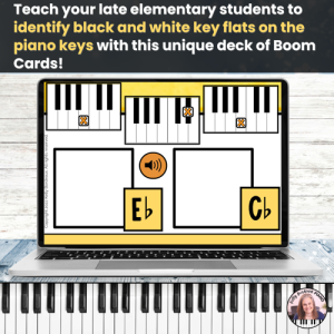 Black And White Piano Keys With Flats Digital BOOM™ Cards Activity For Late Elementary Piano