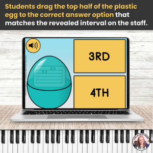 Easter Melodic Intervals on the Staff Digital BOOM™ Cards Activity – 2nds-Octaves