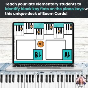 Identify Black Piano Keys with Flats Digital BOOM™ Cards Activity for Late Elementary Piano