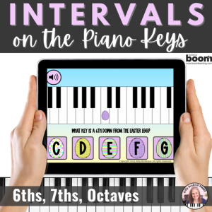 Intervals of 6ths, 7ths and Octaves on the Piano Keys Digital BOOM™ Cards Easter Activity