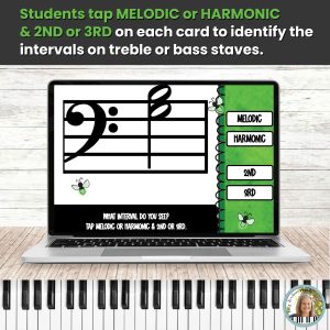 Melodic and Harmonic 2nds and 3rds BOOM™ Cards Intervals Activity for Piano Lessons
