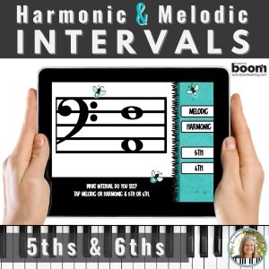 Melodic and Harmonic 5ths and 6ths BOOM™ Cards Intervals Activity for Piano Lessons