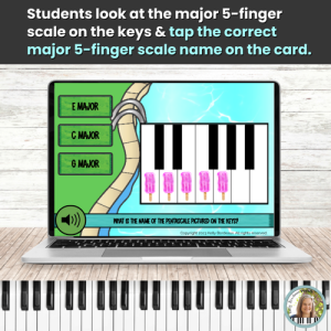 Naming Major 5-Finger Scales Digital BOOM™ Cards Activity for Piano Lessons – Popsicles