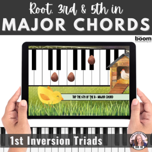 Root, 3rd and 5th of Major 1st Inversion Chords BOOM™ Cards Spring Activity for Piano