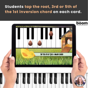 Root, 3rd and 5th of Major 1st Inversion Chords BOOM™ Cards Spring Activity for Piano