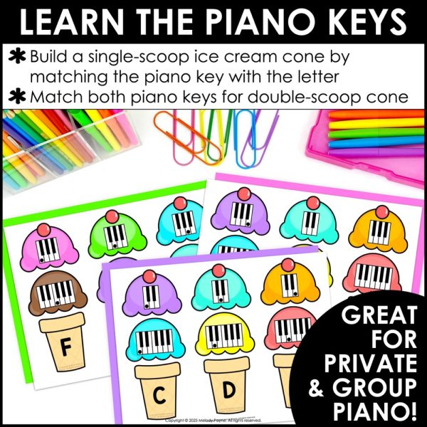 Beginning Piano Keys Matching Game for Summer - Ice Cream Keyboard Music Match 2 Beginning Piano Keys Matching Game for Summer - Ice Cream Keyboard Music Match