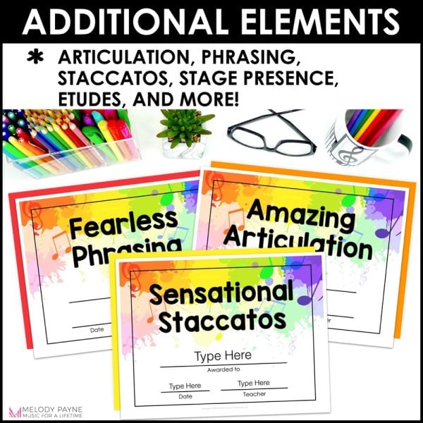 End of Year Music Award Certificates - Editable Superstar Rainbow Student Awards