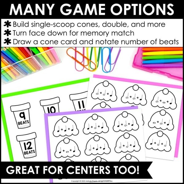 Music Math Rhythm Game - Ice Cream Music Match Summer Addition with Note Values
