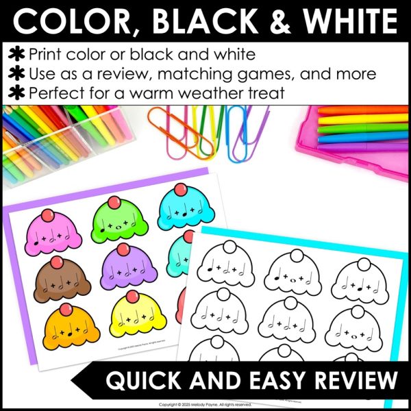 Music Math Rhythm Game - Ice Cream Music Match Summer Addition with Note Values