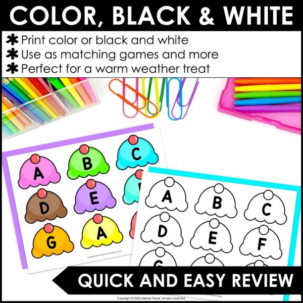 Treble and Bass Clef Note Matching Game for Summer - Ice Cream Music Match