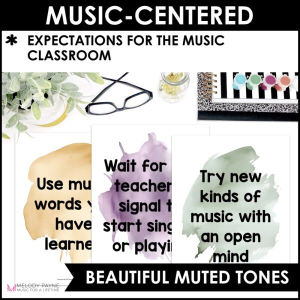 Music Rules and Expectations Posters - Boho Watercolor Music Classroom Decor 4 Music Rules and Expectations Posters - Boho Watercolor Music Classroom Decor - Music-Centered Guidelines
