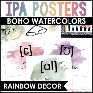 International Phonetic Alphabet IPA Posters Boho Watercolor Music Class Decor